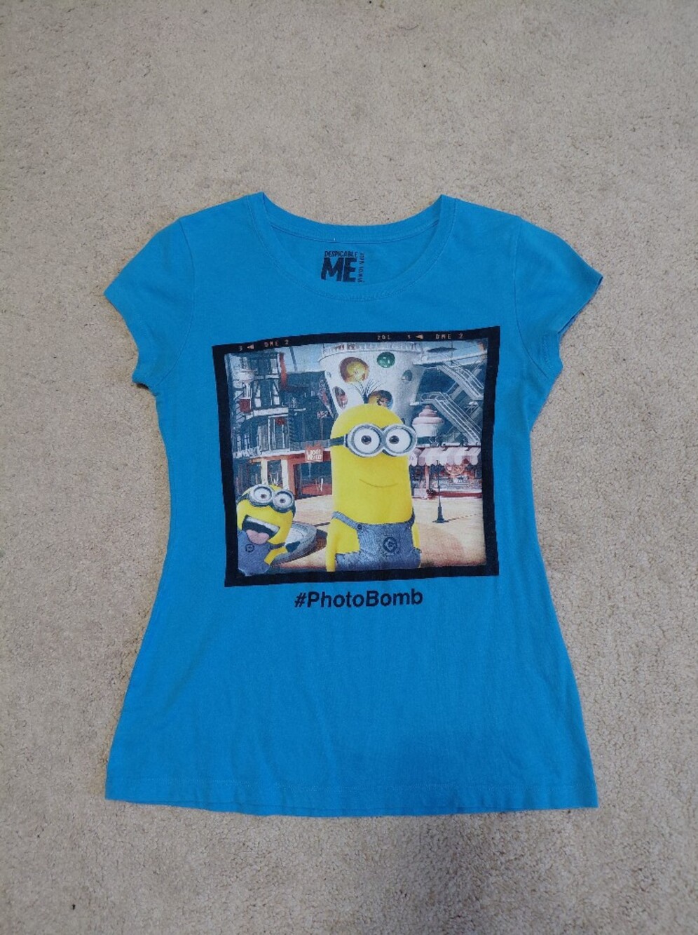 Universal Bright Blue Minions Photo-Frame Graphic Tee